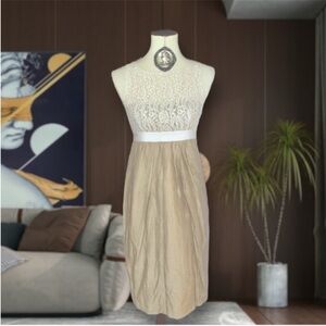 La Perla Lace Party Wedding Cocktail Celebration MIDI Dress Sand 42 XS XXS